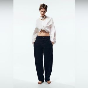 Zara ZW THE EMEL Womens Jeans size 26 US 2 Navy Blue NEW